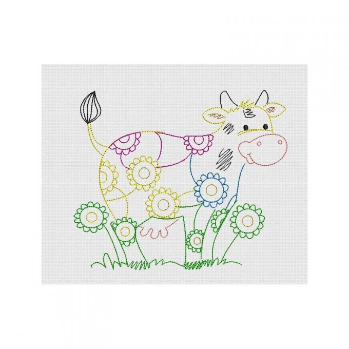 Les animaux en fleurs - la vache