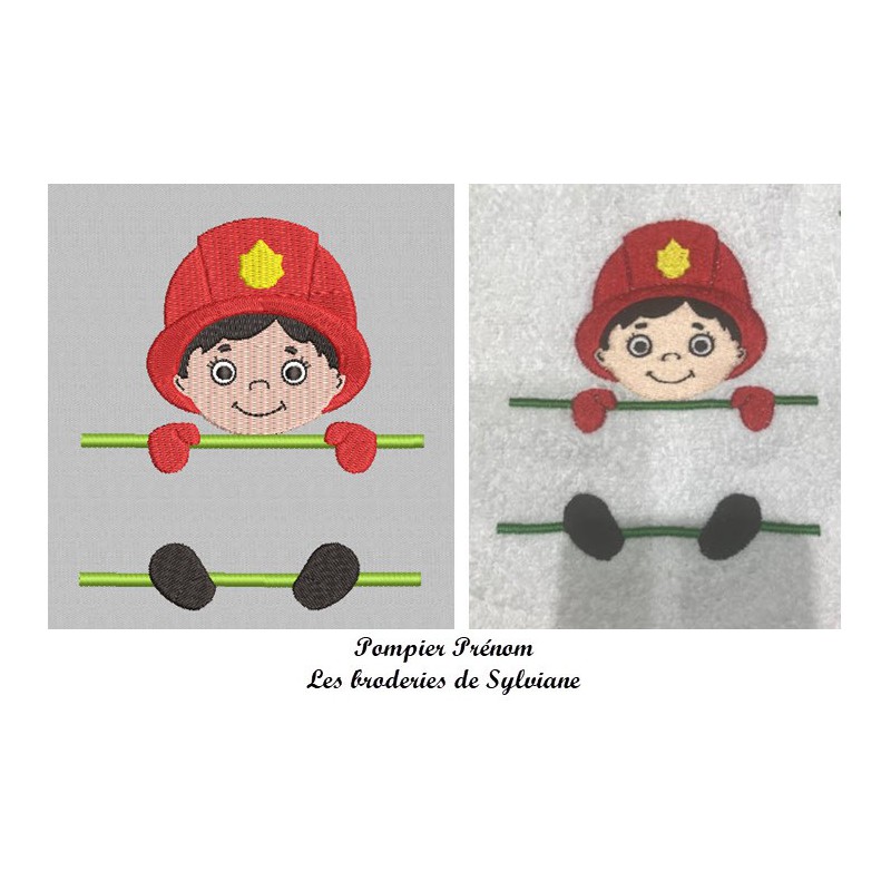 Pompier Pr nom Les broderies de sylviane