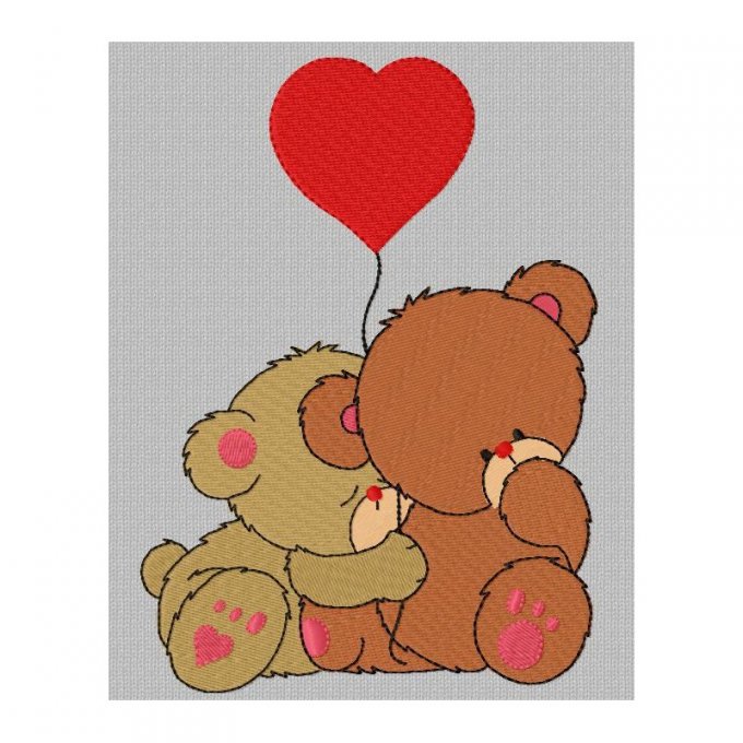 Les oursons amoureux - motif n°7