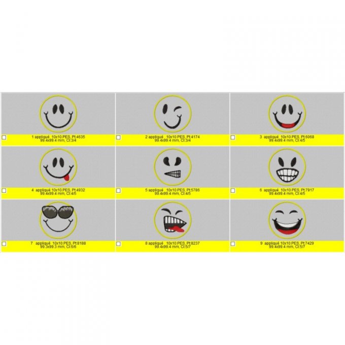 Les smileys en appliqué