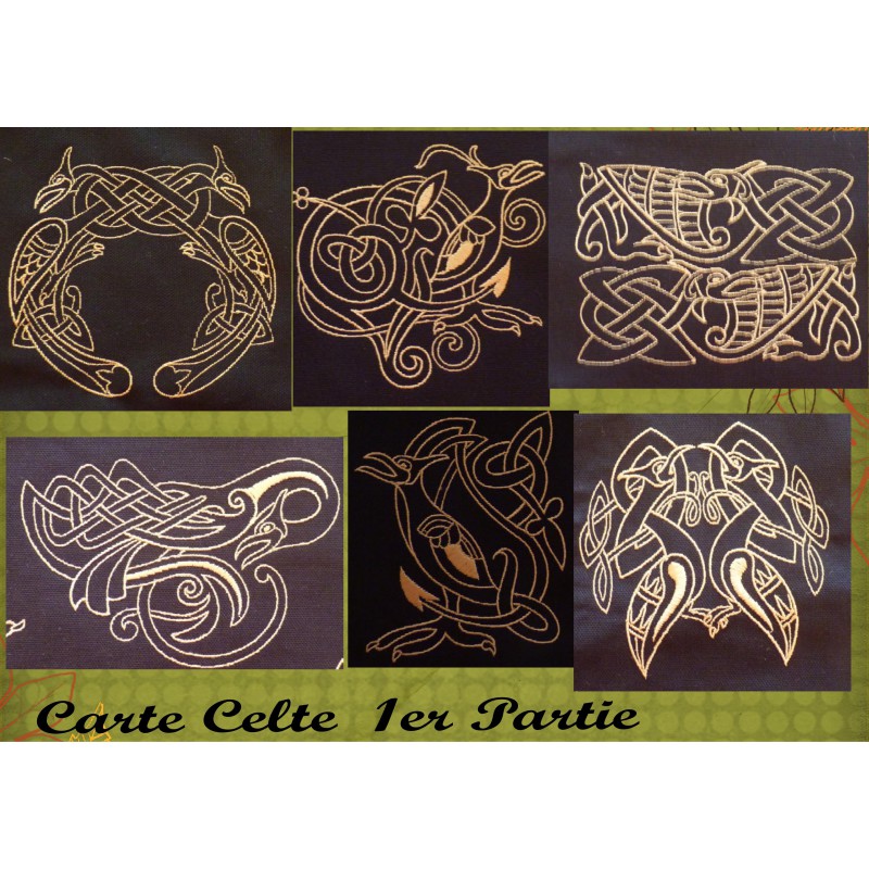 Oiseaux celtes et dragons celtes - set complet - 8 motifs