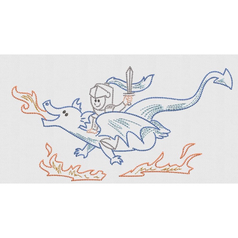 Le petit chevalier et le dragon - motif n°4