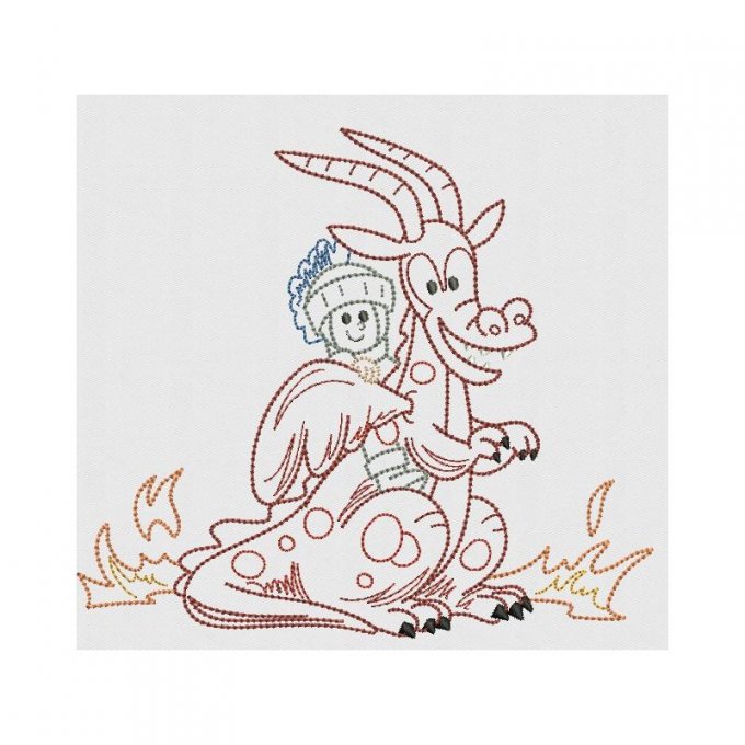 Le petit chevalier et le dragon - motif n°6