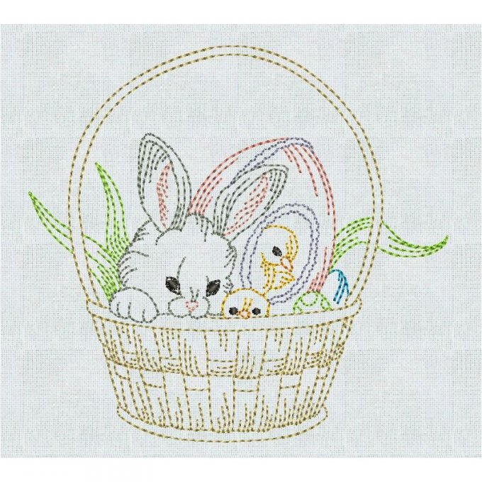 Redworks de pâques - multicolores - motif n°2