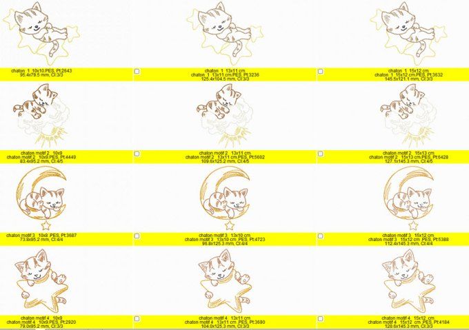 Les chatons 5 motifs
