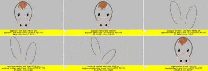 L'âne appliqué oreilles en 3 D 