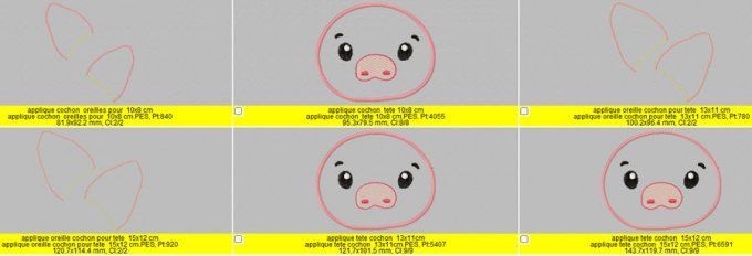 Le cochon appliqué oreilles en 3 D 