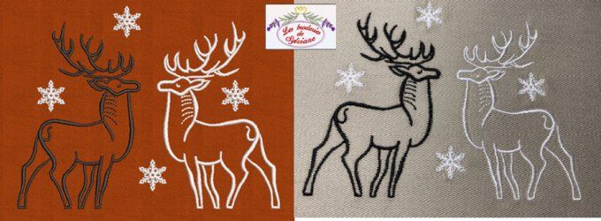 Les cerfs noir et blanc