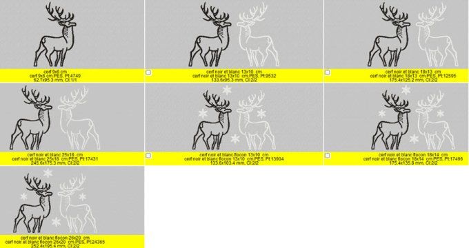 Les cerfs noir et blanc