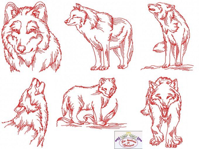 Les loups en redwork
