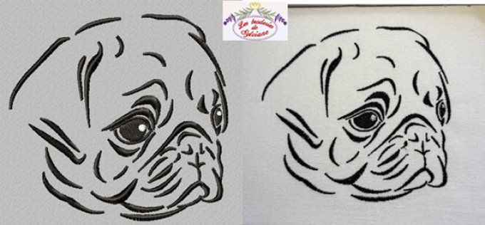 Chien Carlin en satin 