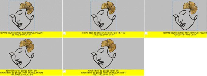La femme fleur Ginkgo en mylar 