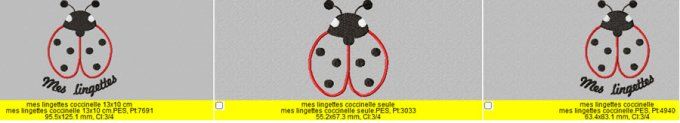 Motif panière lingette coccinelle