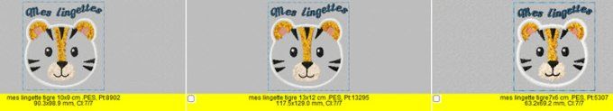 Motif panière lingette Tigre