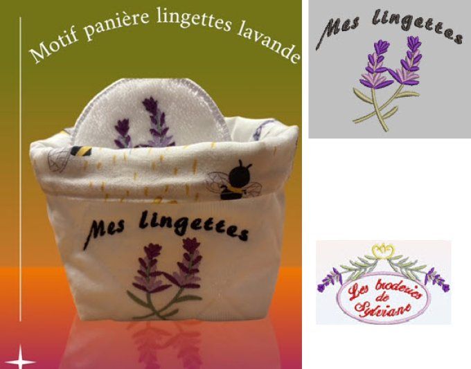 Motif panière lingettes lavande