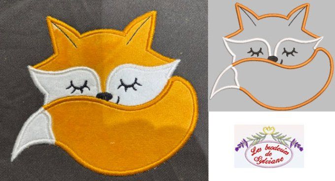 le renard dormeur en appliqué