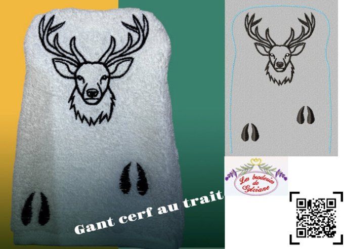 gant cerf au trait