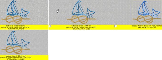 Bateau et corde motif 1