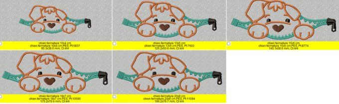 La fermeture chien en pt satin