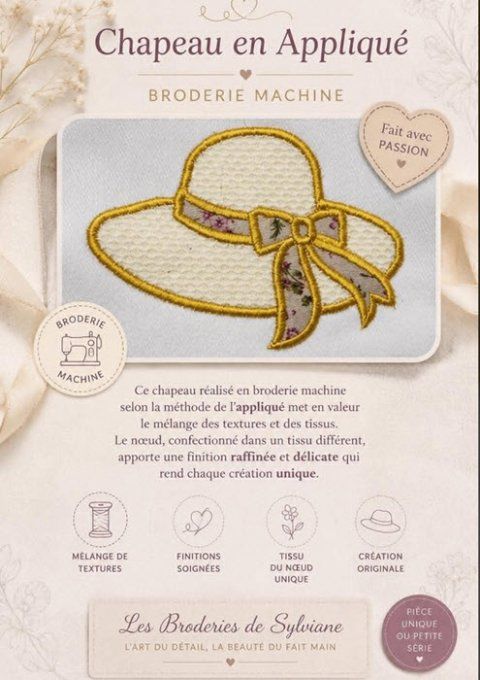Le chapeau en appliqué