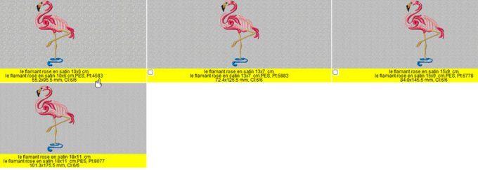Le flamant rose en satin