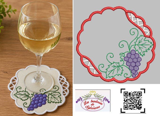 Sous verre raisin
