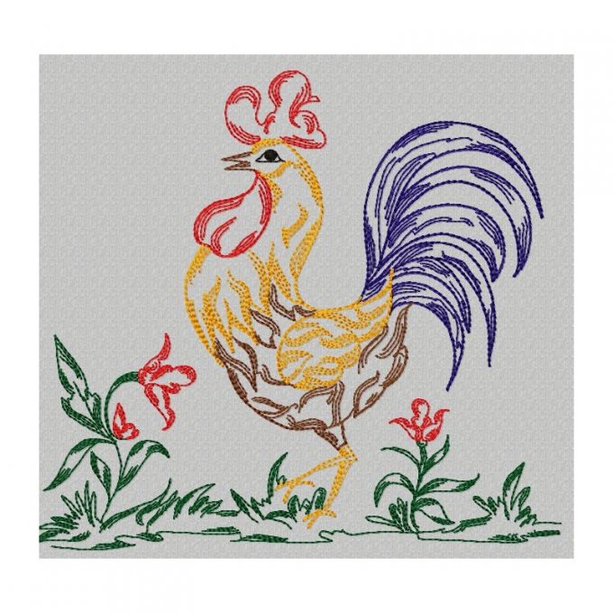 Coqs, poules et poussins - motif n°6