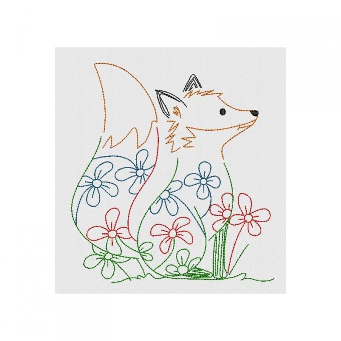 Les animaux en fleurs - le renard