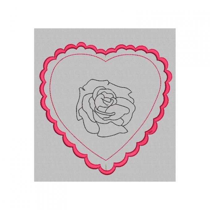 Coeur ith motif rose