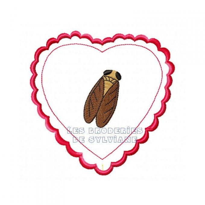 Coeur ith motif cigale