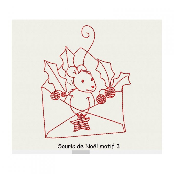 Souris de Noël - motif n°3