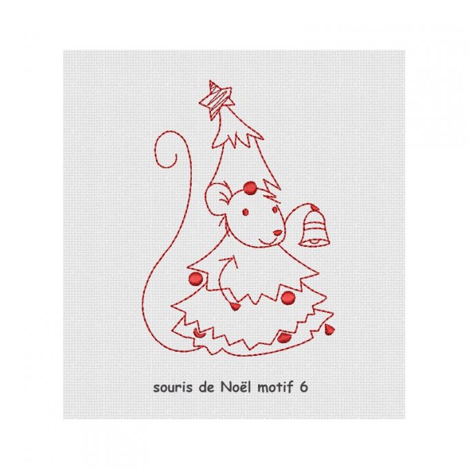 Souris de Noël - motif n°6