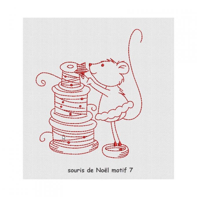 Souris de Noël - motif n°7