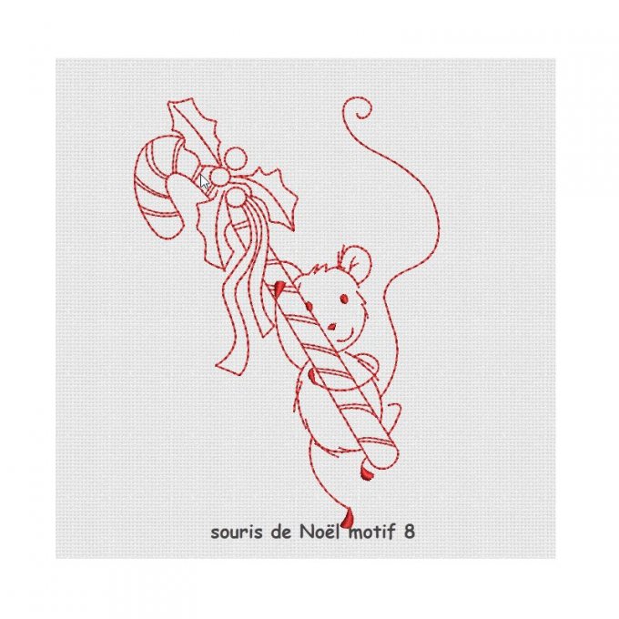 Souris de Noël - motif n°8
