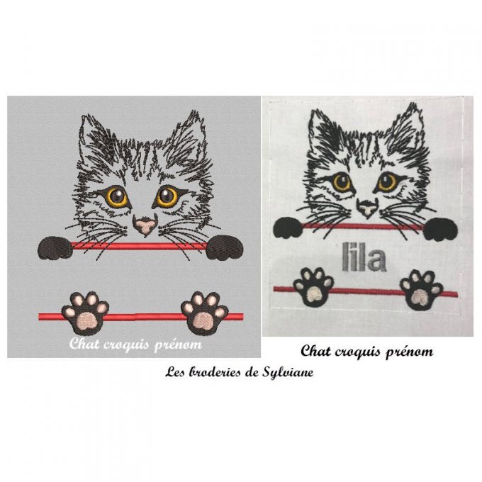 Chat croquis prénom