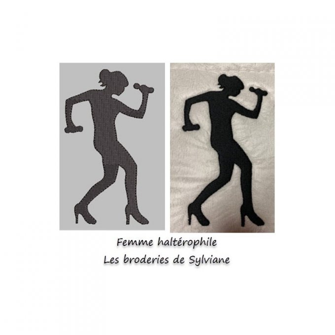 Sports en silhouette - la femme haltérophile