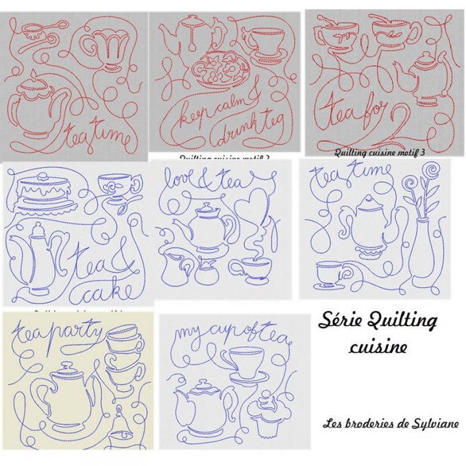 Quilting cuisine série cpmplète de 8 motifs