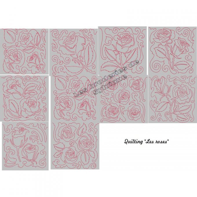 Quilting les roses série complète de 10 motifs