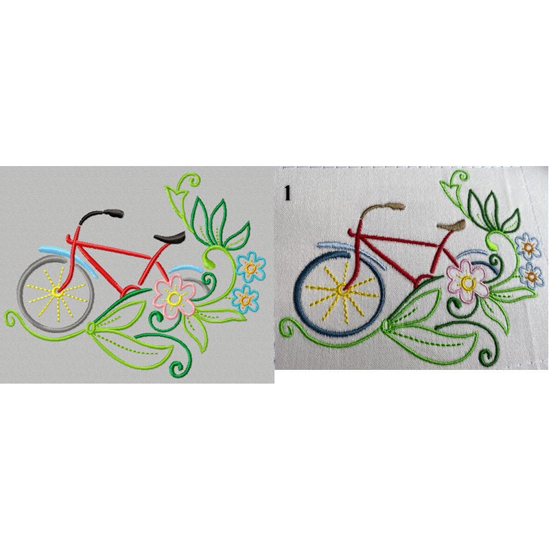 Les vélos fleuris - motif n°1
